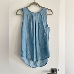 Joe Fresh Chambray Sleeveless Top XS (Fits S) – Soft Denim High-Low Tank
